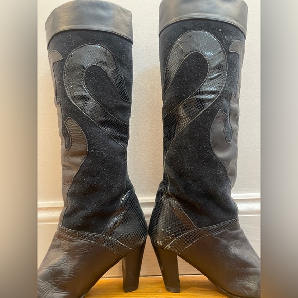 RARE Vintage 80s 90s Knee High Boots - Picture 4 of 11